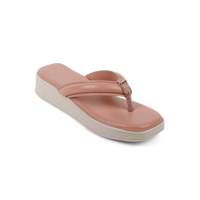 Iconics Peach Women Solid Sandals (EURO 37)