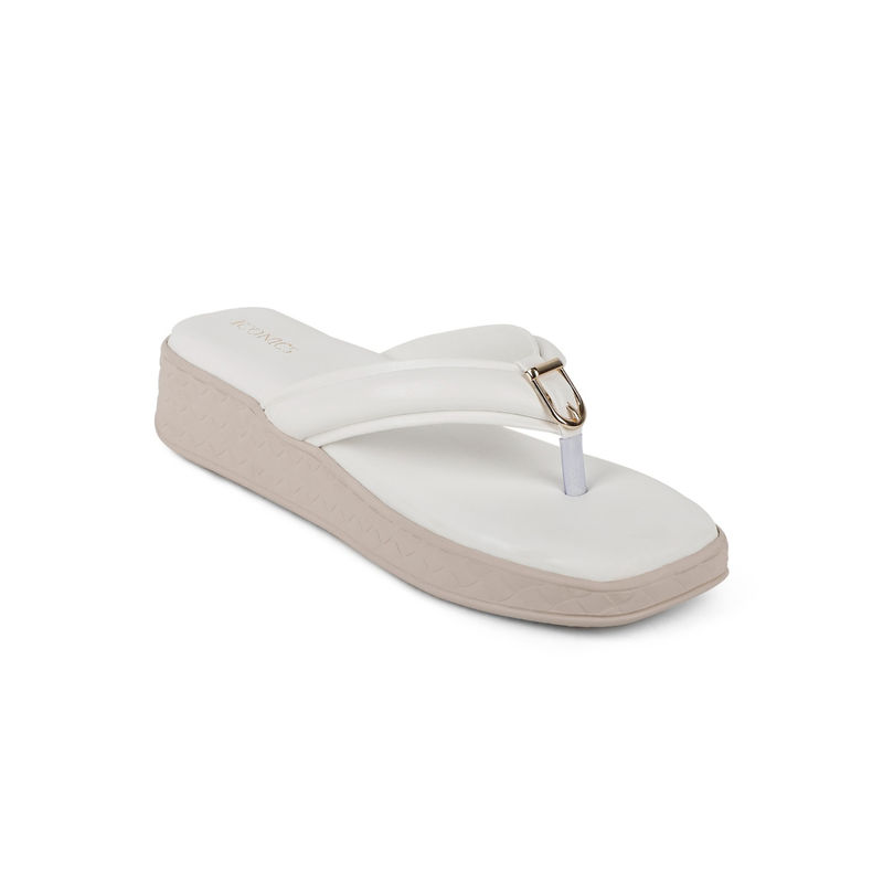 Iconics White Women Solid Sandals (EURO 36)