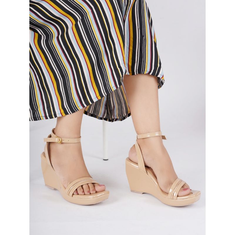 Iconics Camel Women Solid Heels (EURO 37)
