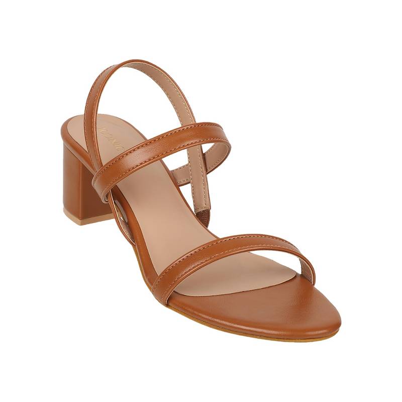 Iconics Tan Women Solid Heels (EURO 36)