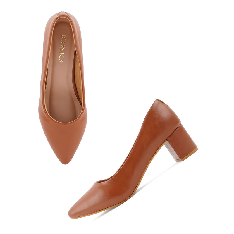 Iconics Tan Women Solid Ballerinas (EURO 40)