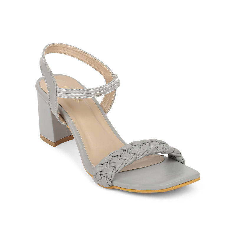 Iconics Grey Women Briaded Sandals (EURO 39)
