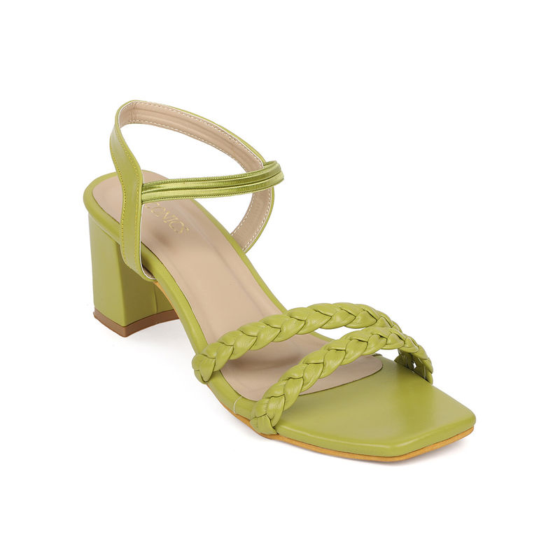 Iconics Green Women Briaded Sandals (EURO 36)