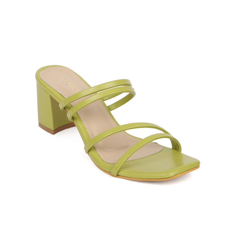 Iconics Green Women Solid Sandals (EURO 40)