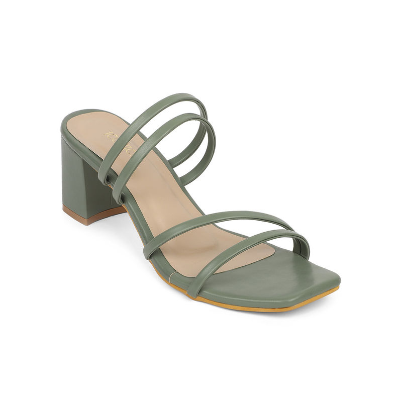 Buy Iconics Green Women Solid Sandals Online