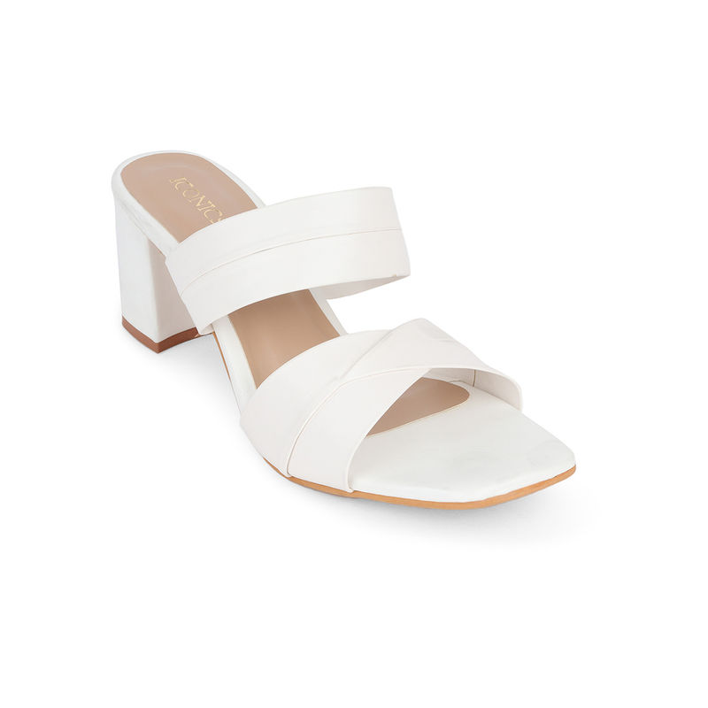 Iconics White Women Solid Sandals (EURO 36)