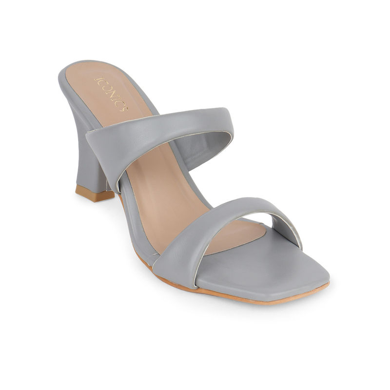 Iconics Grey Women Solid Sandals (EURO 39)