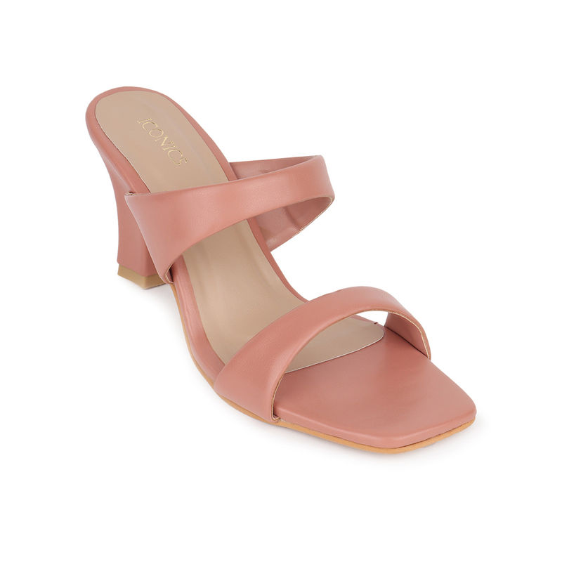 Iconics Pink Women Solid Sandals (EURO 39)