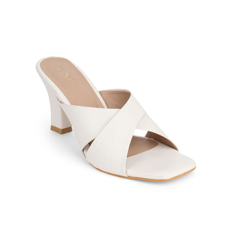 Iconics White Women Solid Sandals (EURO 36)