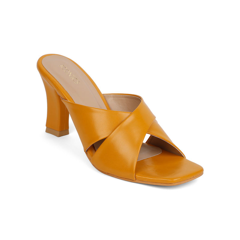 Iconics Yellow Women Solid Sandals (EURO 39)