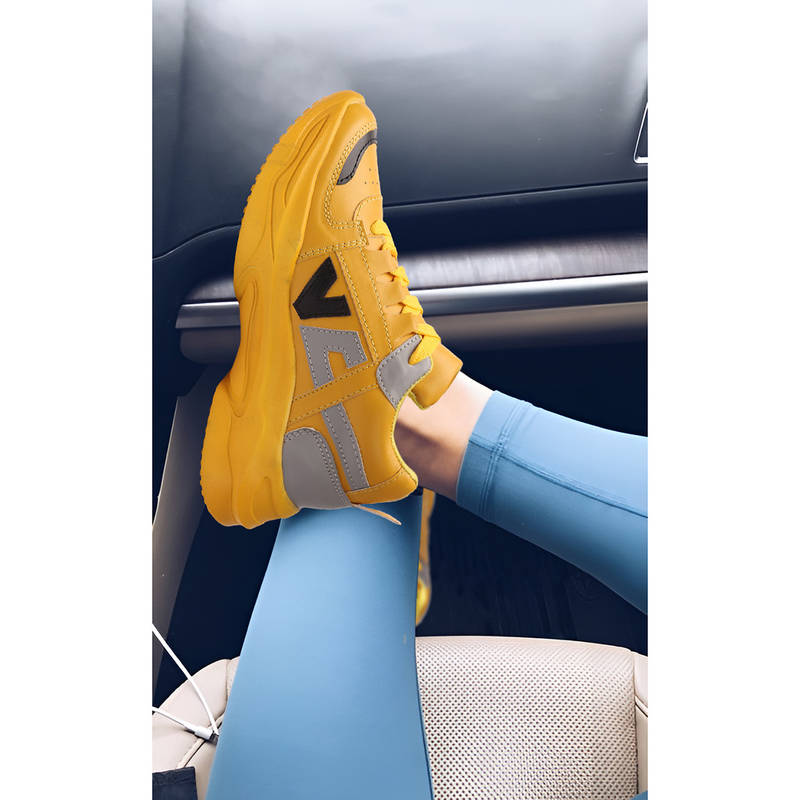 Iconics Yellow Women Colorblock Sneakers (EURO 37)