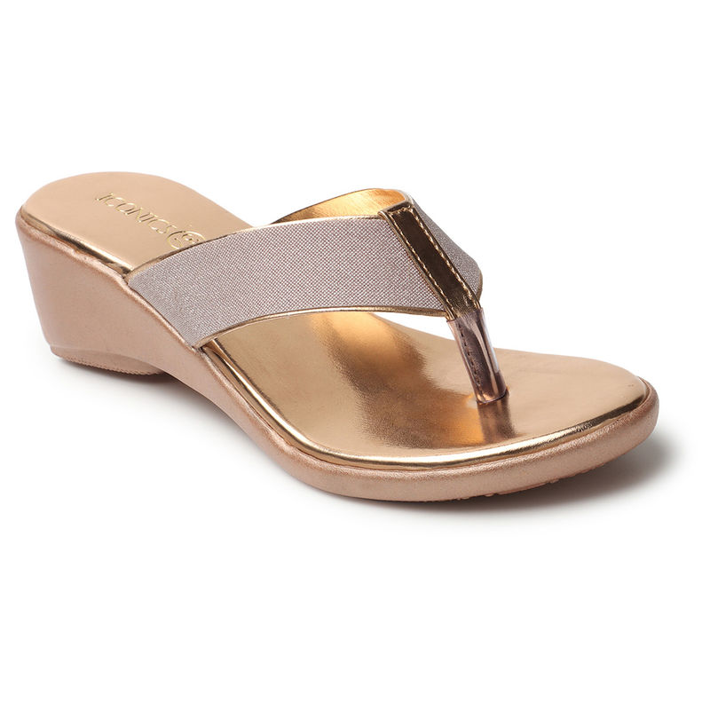 Iconics Rose Gold Women Embellished Sequined Sandals Buy Iconics Rose