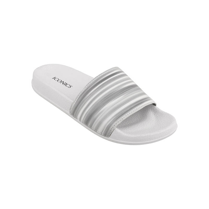 Iconics White Women Striped Sliders (EURO 36)