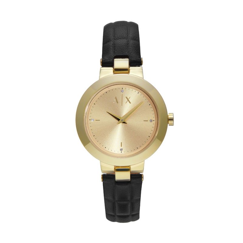 Buy ARMANI EXCHANGE Women Gold Dial Round Stainless Steel Watch ...