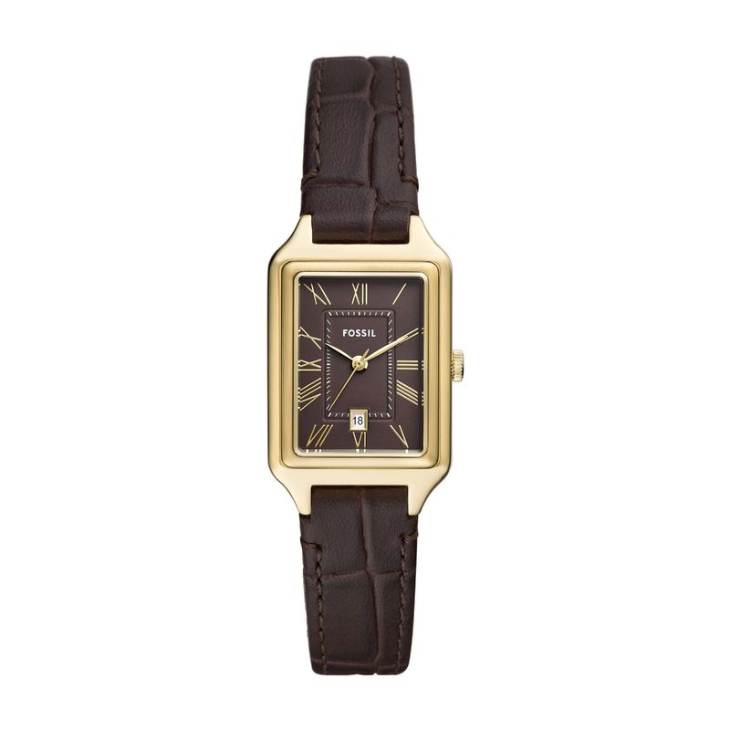 Rectangular fossil watch discount
