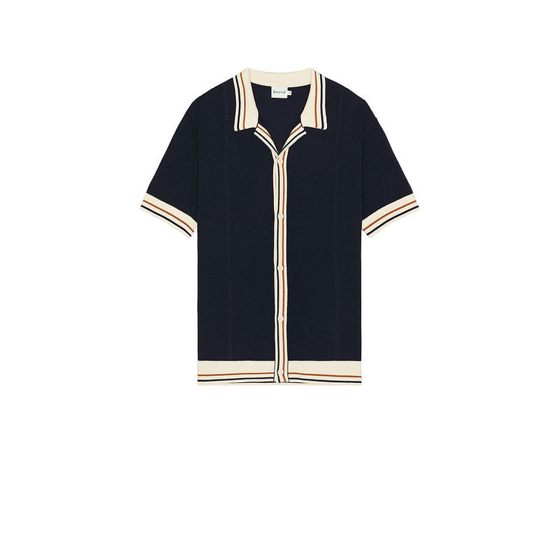 Bound Stevie Waffle Ribbed Knit Polo (L)