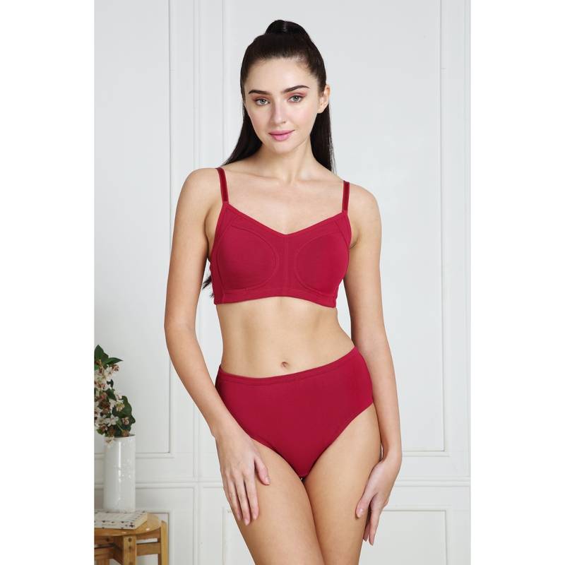 Van Heusen Women Anti Bacterial & Wireless M Frame Bra - Beet (34C)