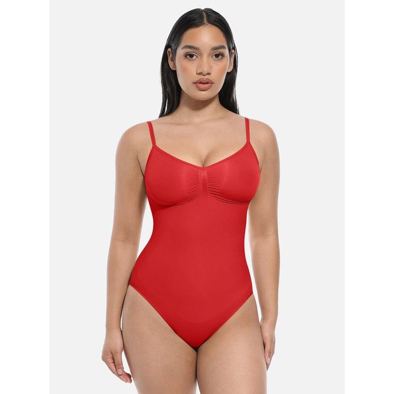 Buy Shop The Edit Red High Compression Bodysuit Shaper Online