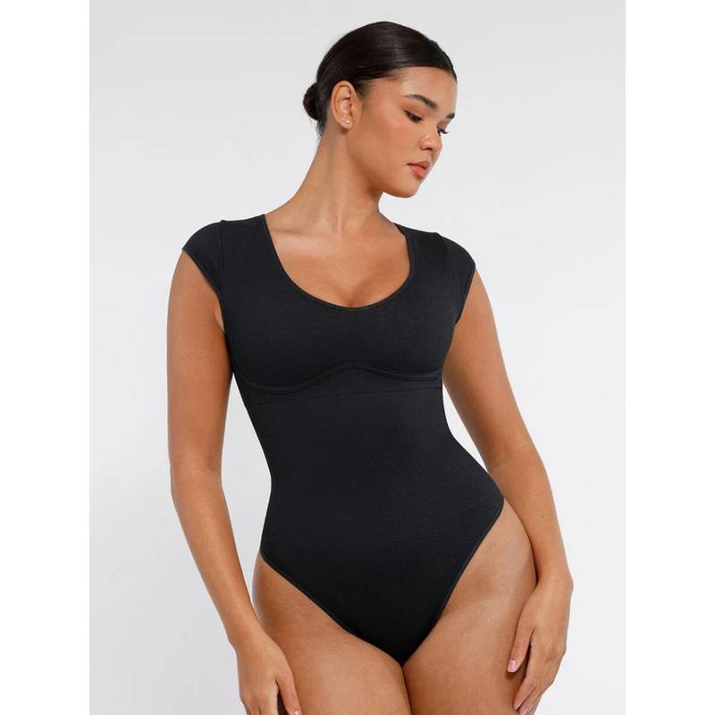 Shop The Edit Black Solid Abdomen Shaping Bodysuit Shaper (M/L)
