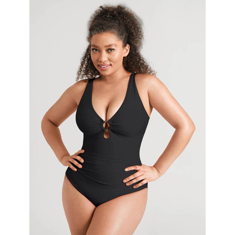 Shop The Edit Black Tummy Control Swimsuit (S)