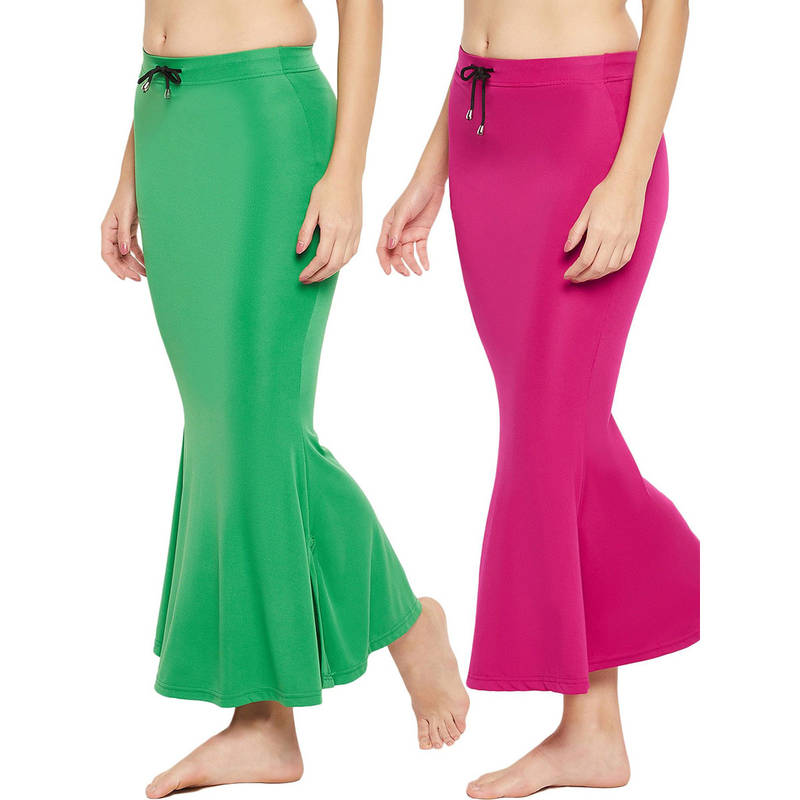 Secrets By ZeroKaata Women Solid Mermaid Fit Saree Petticoat - Multi-Color (Pack of 2) (5XL)