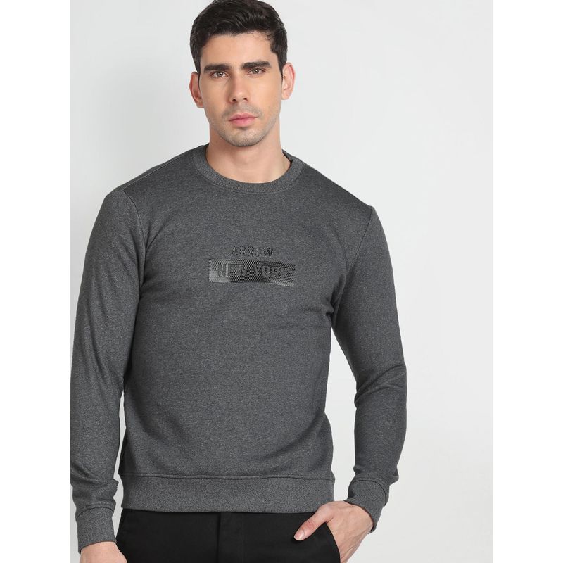 Arrow Newyork Crew Neck Heathered Sweatshirt (XL)