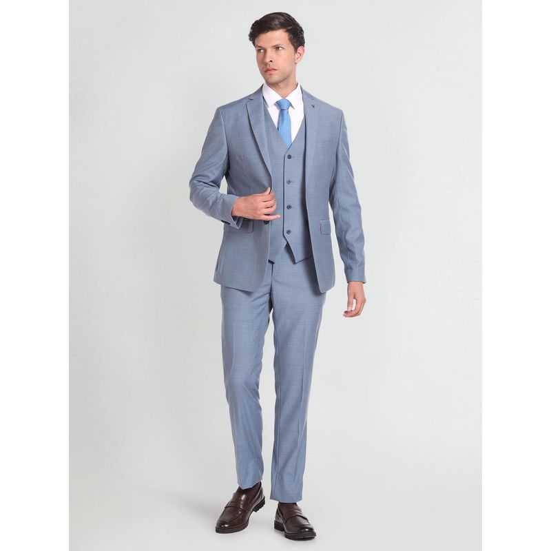 Arrow Solid Wool Three Piece Suit (Set of 3) (38)