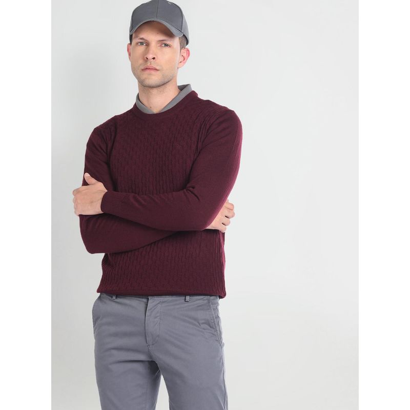 Arrow Merino Wool Patterned Knit Sweater (2XL)