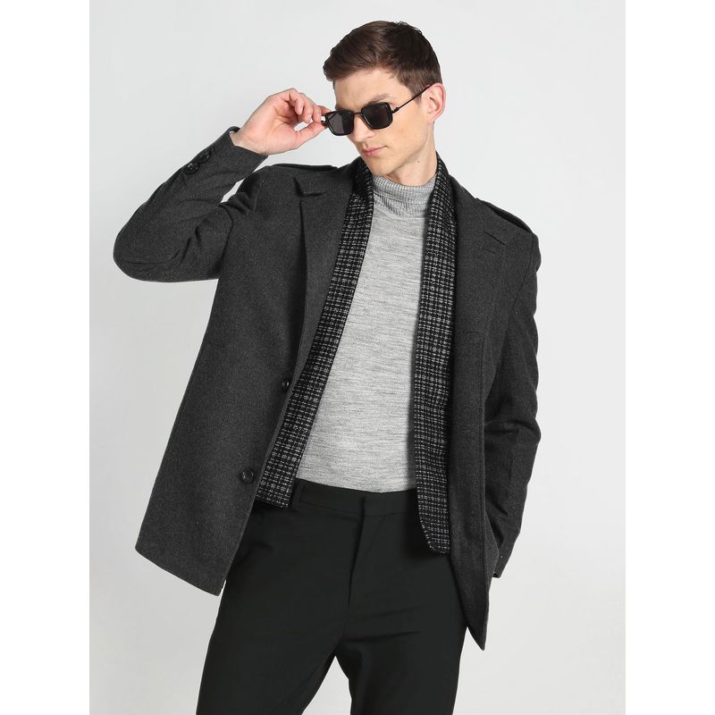 Arrow Sports Detachable Muffler Wool Trench Coat (2XL)