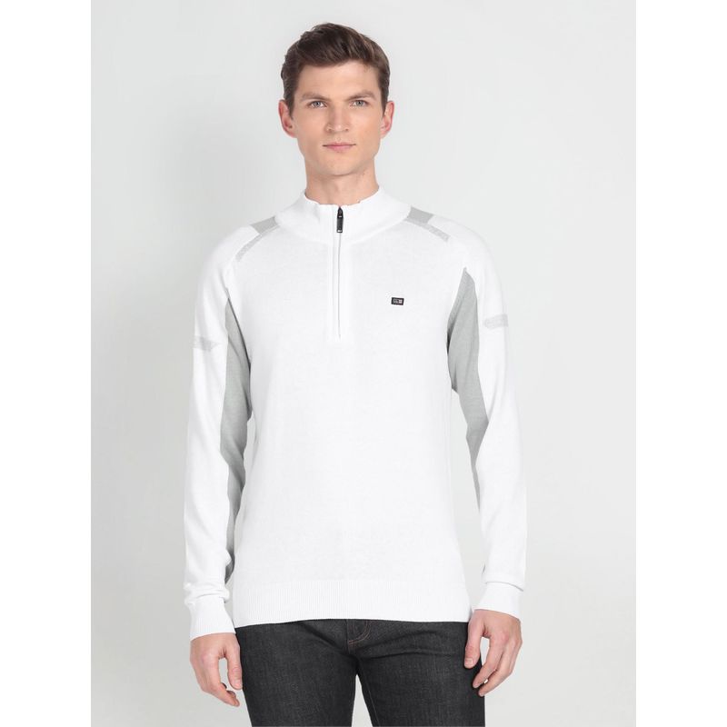Arrow Sports High Neck Colour Block Sweater (XL)