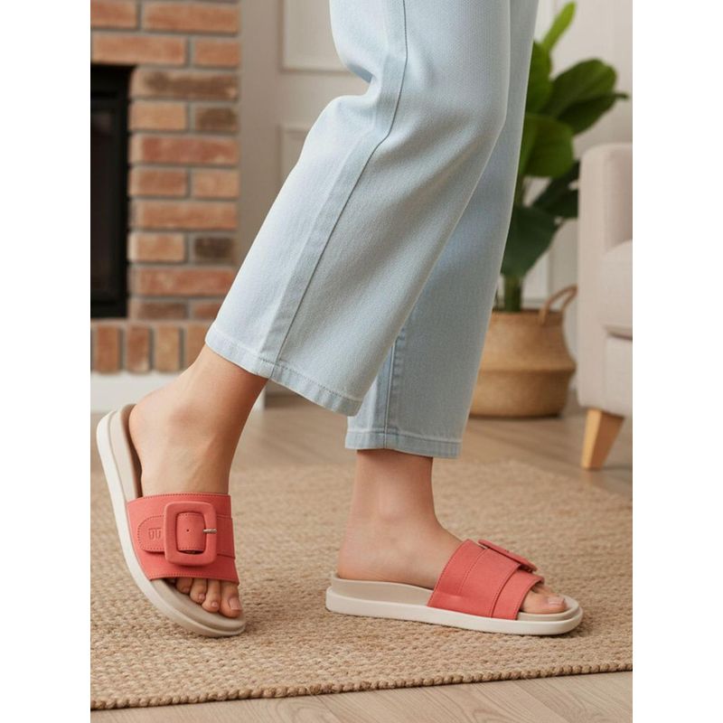 BAGATT Becca Women Light Red Flatforms Sandals (EURO 37)