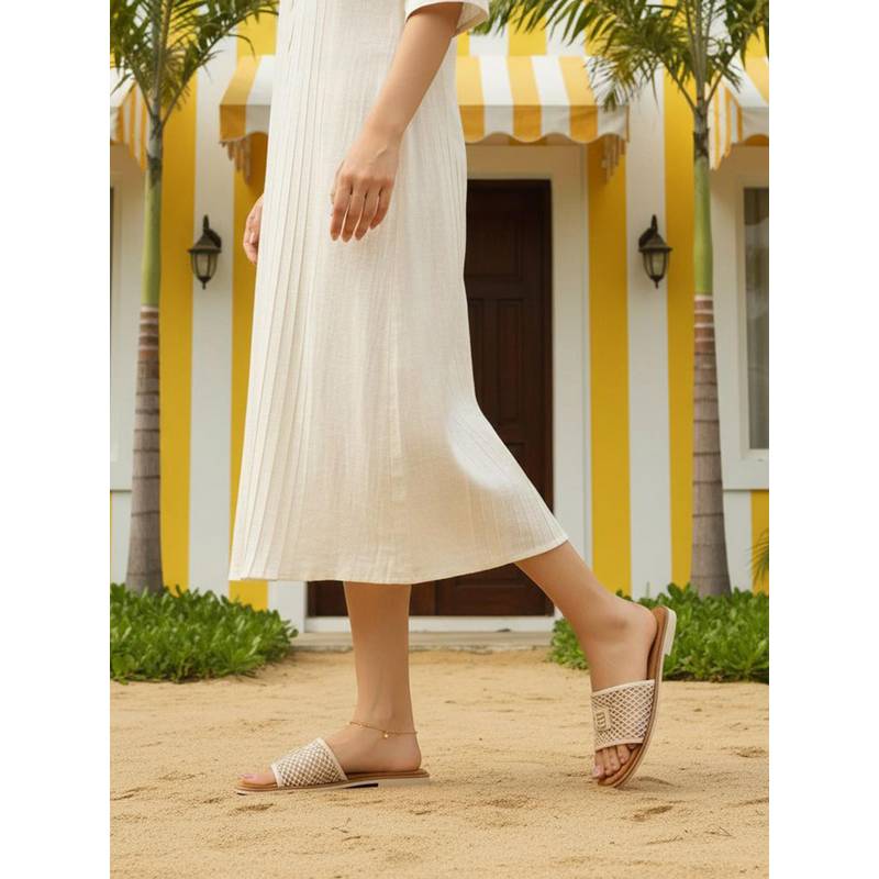 BAGATT Yasha Women Beige Leather Flats (EURO 36)