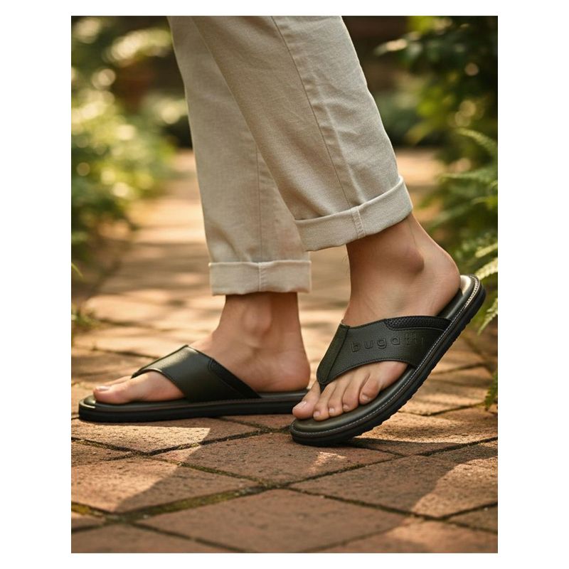 Bugatti Cobie Dark Green Men Thong Sandals (EURO 42)