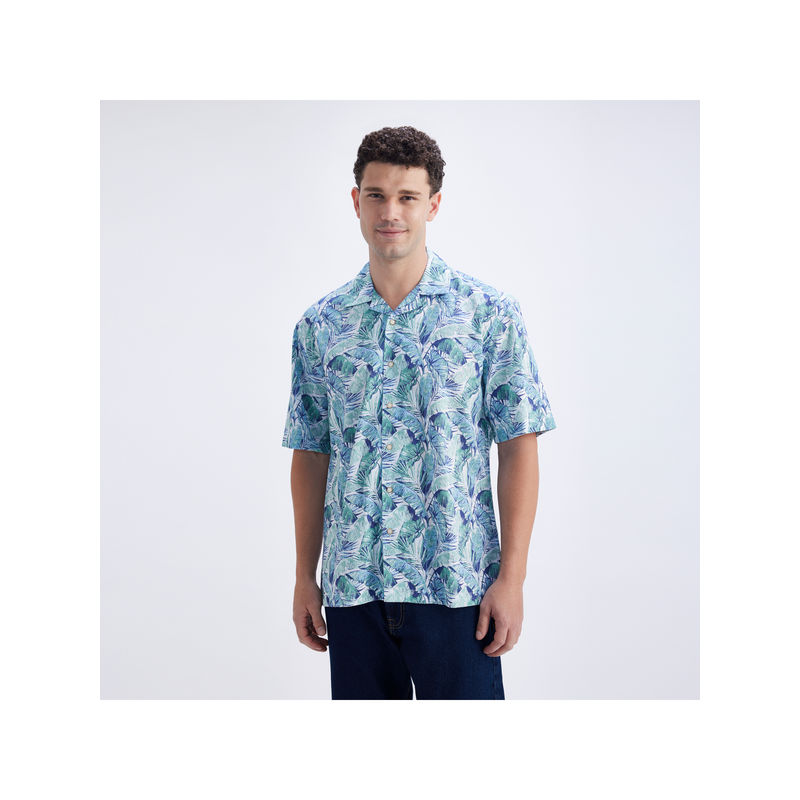 Pepe Jeans Mens Blue Floral Printed Shirt (S)