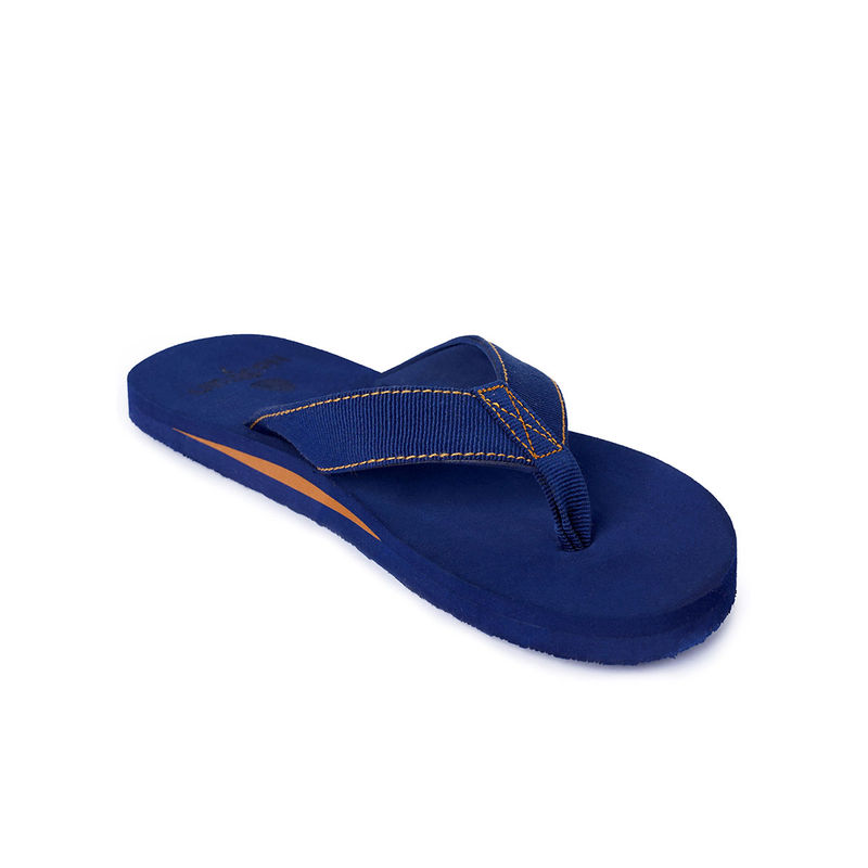 NoStrain Men Blue Cotton Ultra Light Flipflops (UK 8)