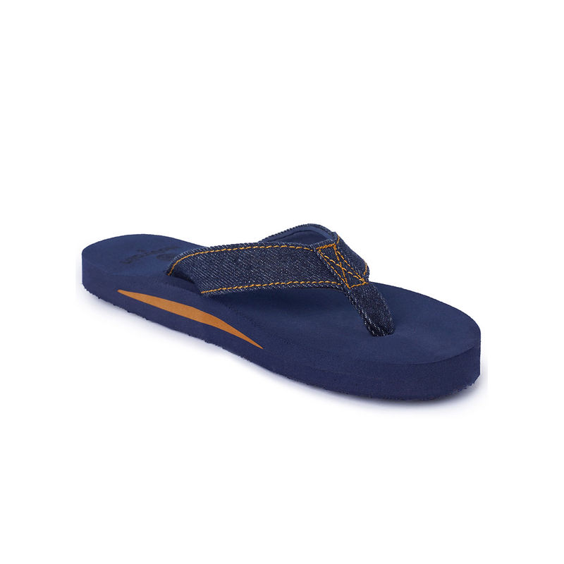 NoStrain Men Denim Blue Denim Ultra Light Flipflops (UK 6)