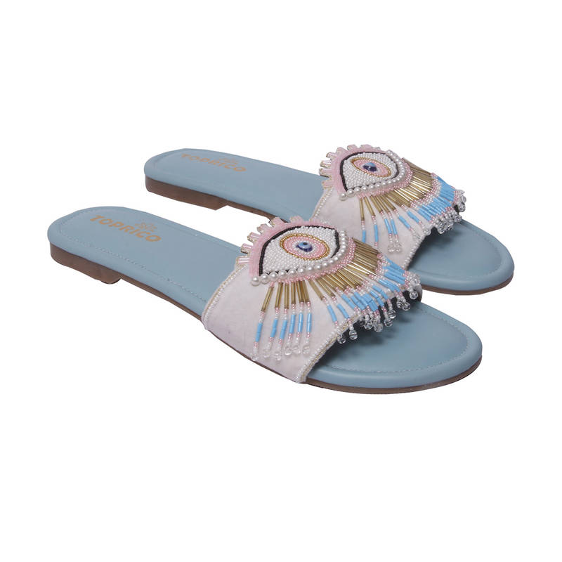 Toprico Evil Eye Tassel Blue Flats (EURO 37)