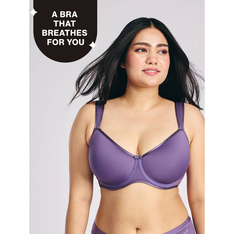 Nykd By Nykaa AirFlex Spacer Lightly Padded Flexi Wired Breathable Bra NYB423-Grape (36C)