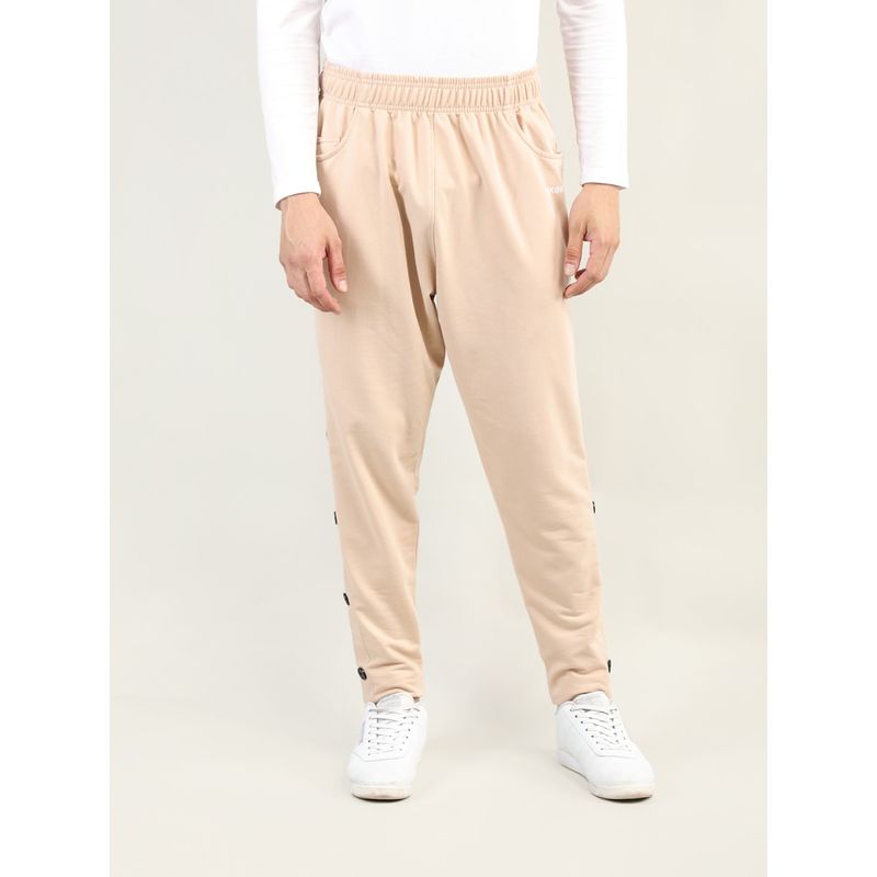 Chkokko Men Casual Beige Track Pant (L)