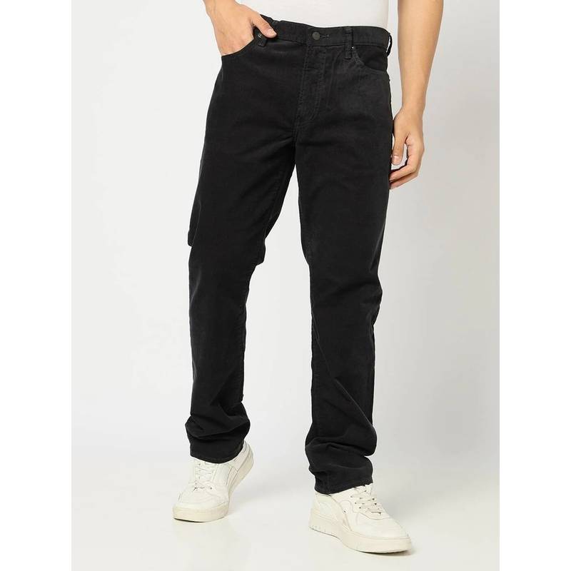 GAP Men's Black Cotton Blend No Fade Mid Rise Jeans (28)