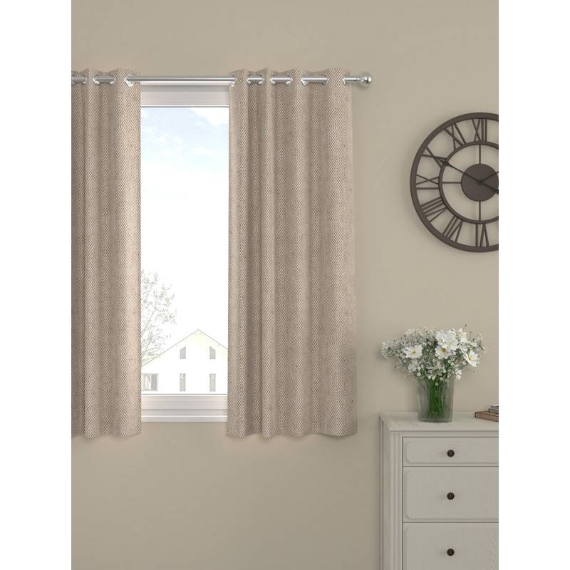 Rosara Home Beige Solid Regular Window Curtain (5 x 4 Feet)