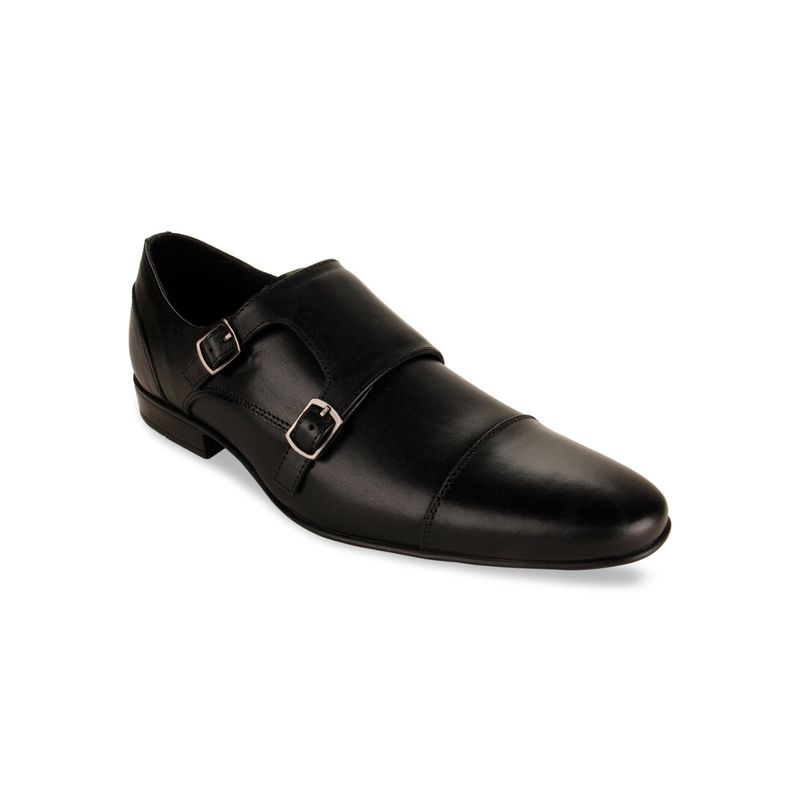 Buy REGAL Men Tan Solid Leather Formal Double Monk Strap Shoes Online