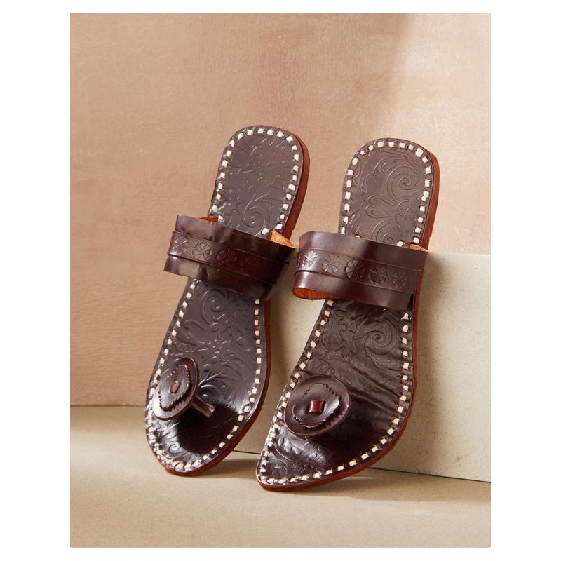 Fabindia Women Brown Leather Flats (UK 4)