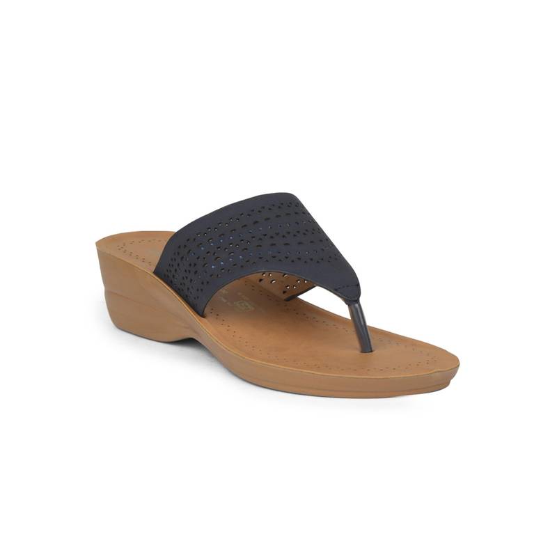 Bata Navy Blue Wedges Heels for Women (UK 7)