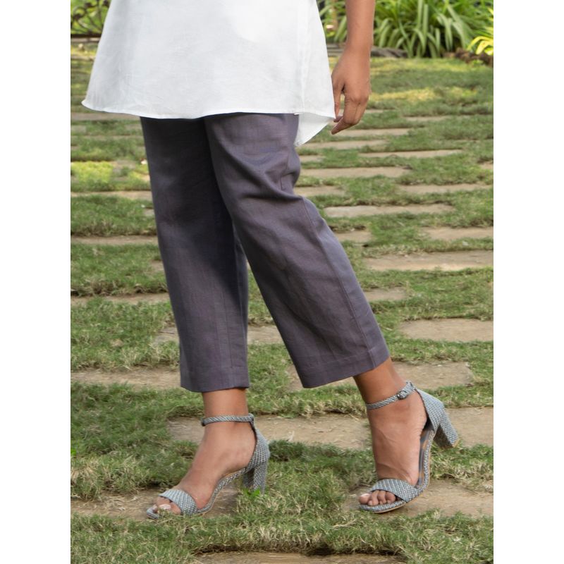 roar for good Women Natural Jute Grey Block Sandal Heels (UK 7)