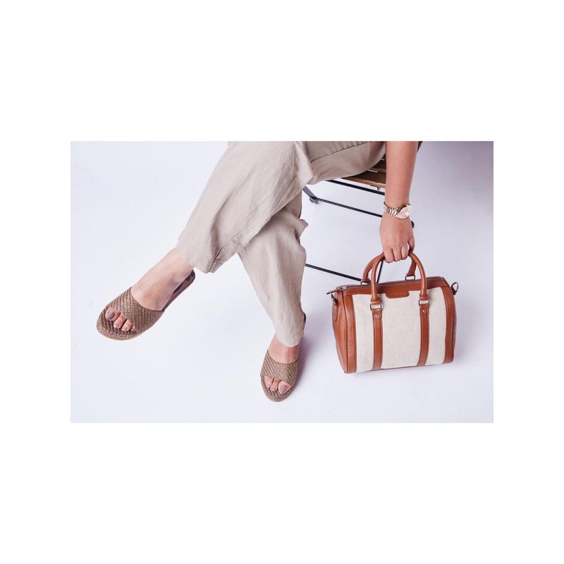 roar for good Women Natural Jute Bronze Wedges Heels (UK 8)