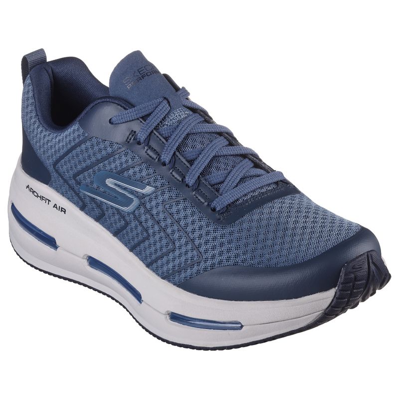SKECHERS MAX CUSHIONING ARCH Navy Blue Running Shoes (UK 6)