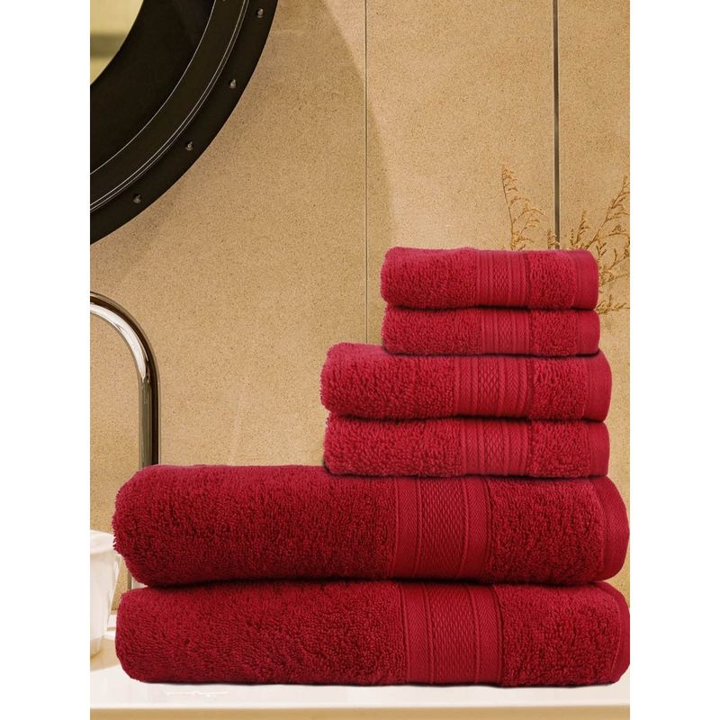 SWHF Premium Solid Soft Cotton Hand Towel & Face Towel Combo (Pack of 6