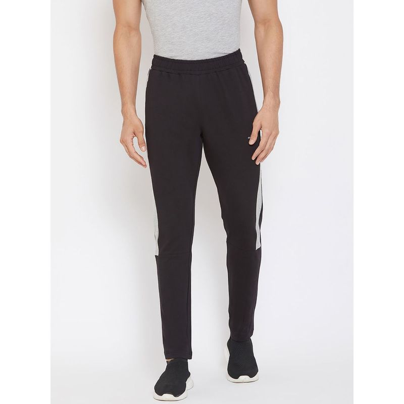 Athlisis Men Black Solid Slim Fit Track Pants (L)