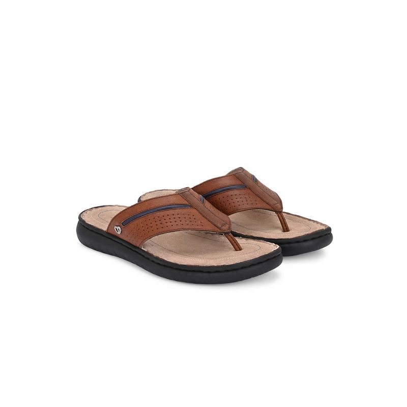Delize Brwon Delize Men V-Strap Leather Sandal (UK 10)